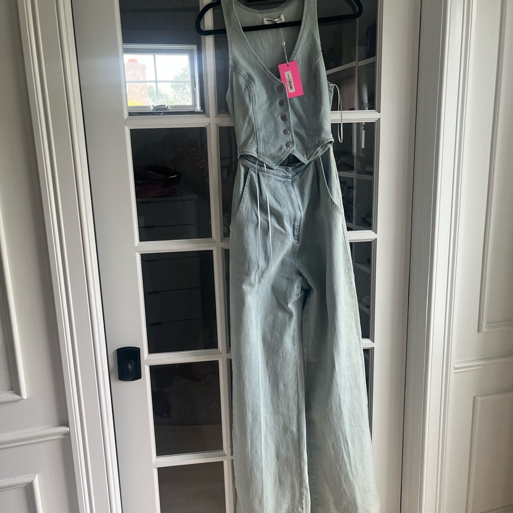 Amanda Uprichard Iceberg Denim Jumpsuit